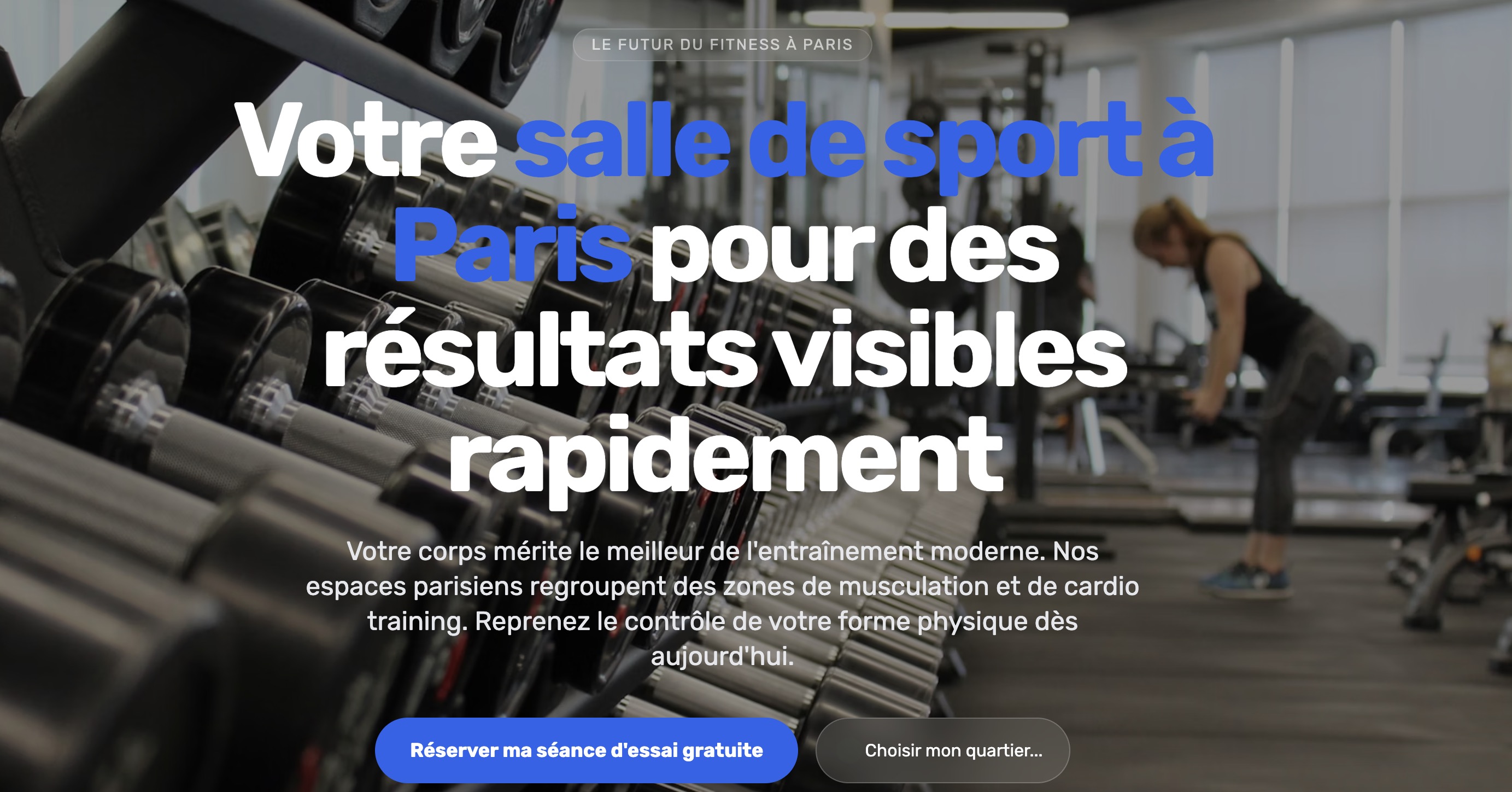 Site vitrine pour une salle de sport